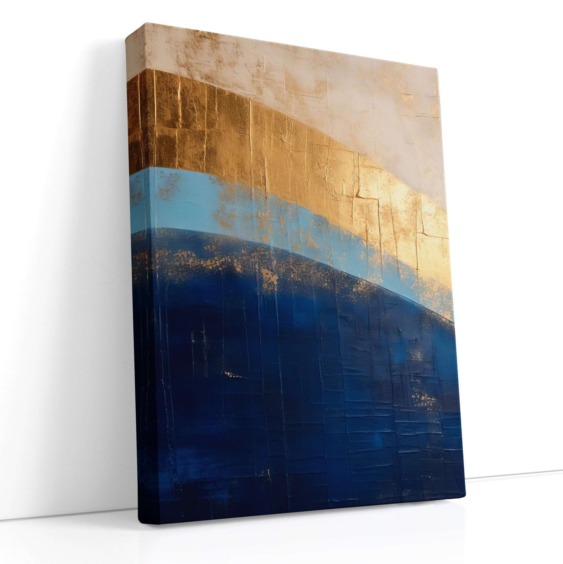 Abstract Golden Horizon on Azure - Canvas Print - Artoholica Ready to Hang Canvas Print