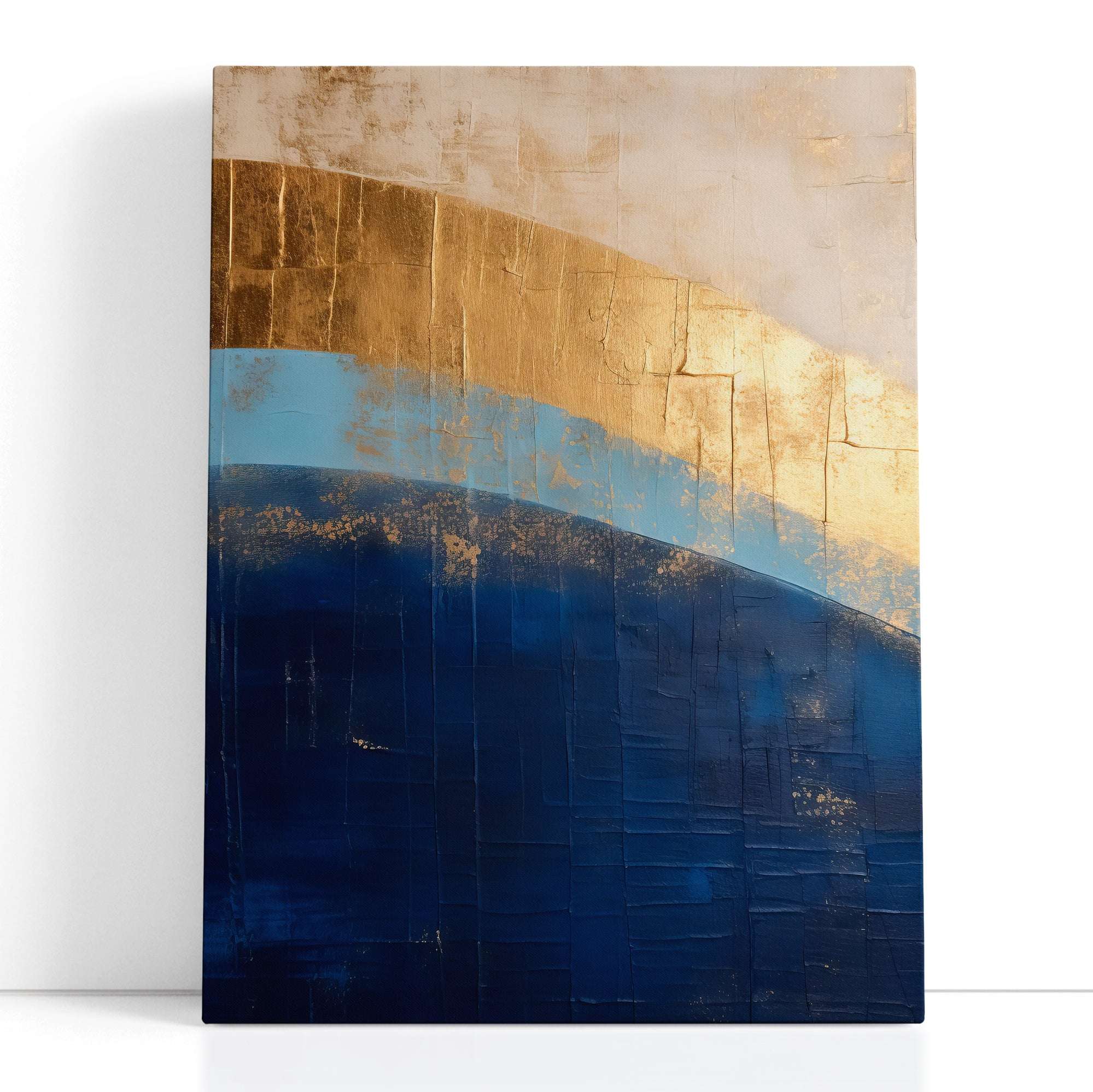 Abstract Golden Horizon on Azure - Canvas Print - Artoholica Ready to Hang Canvas Print