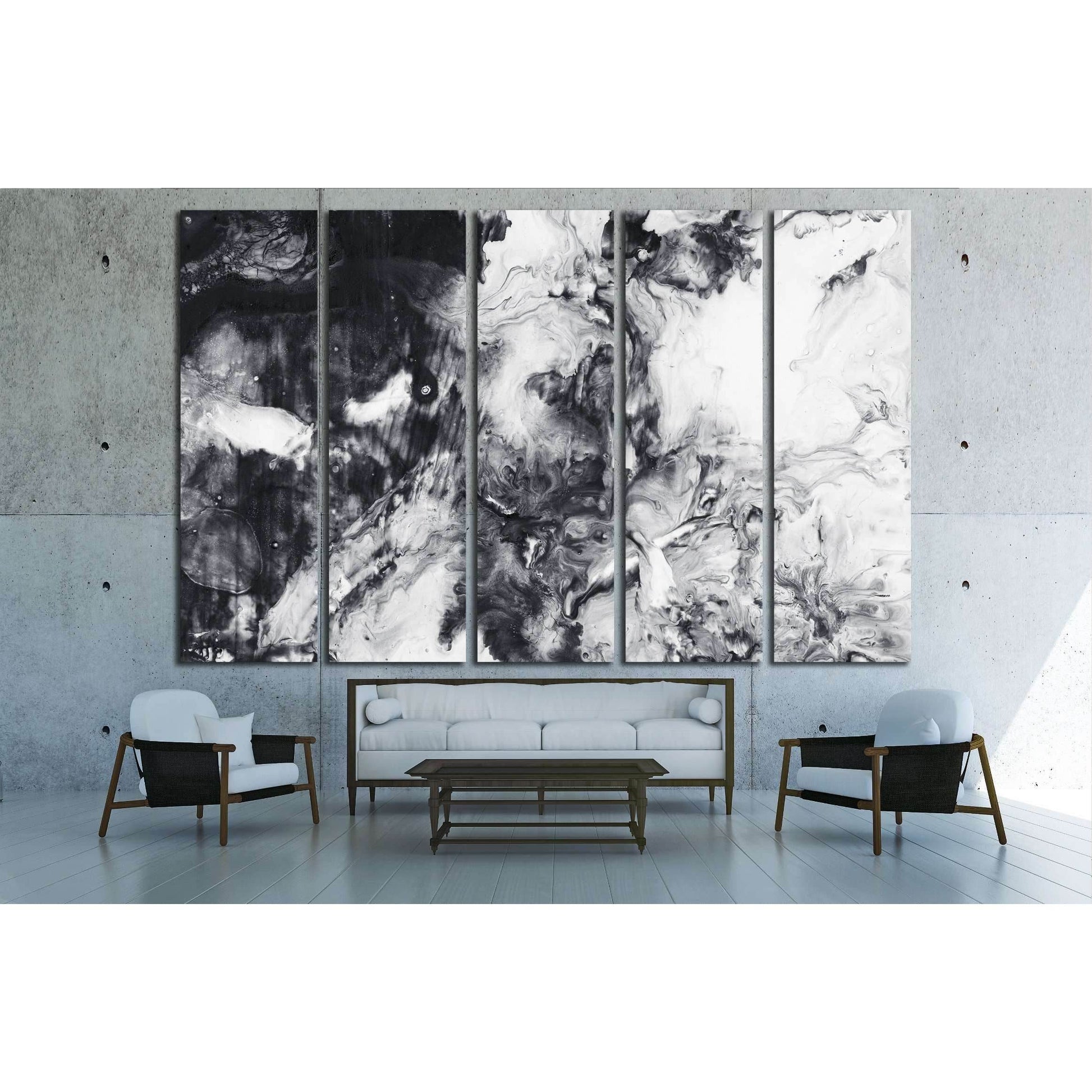 Abstract hand painted black and white background, acrylic painting on canvas, wallpaper, texture №2565 Ready to Hang Canvas PrintCanvas art arrives ready to hang, with hanging accessories included and no additional framing required. Every canvas print is