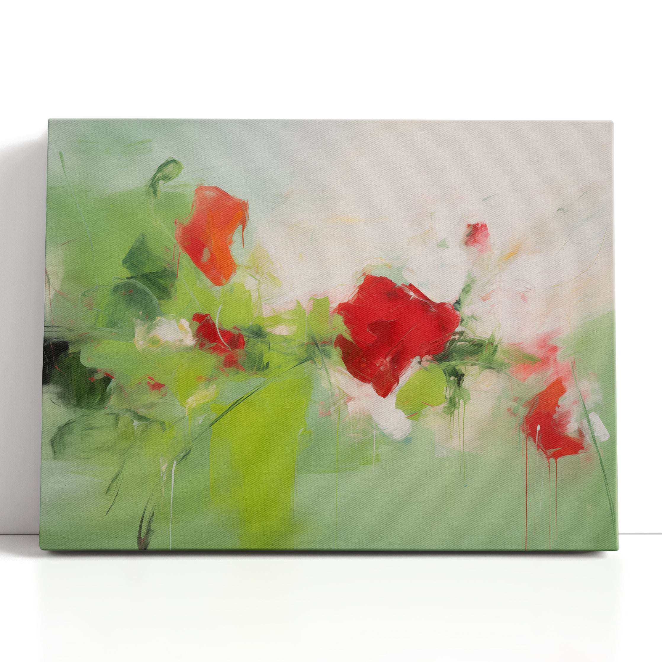 Abstract Poppy Petals in Spring Meadow - Canvas Print - Artoholica Ready to Hang Canvas Print