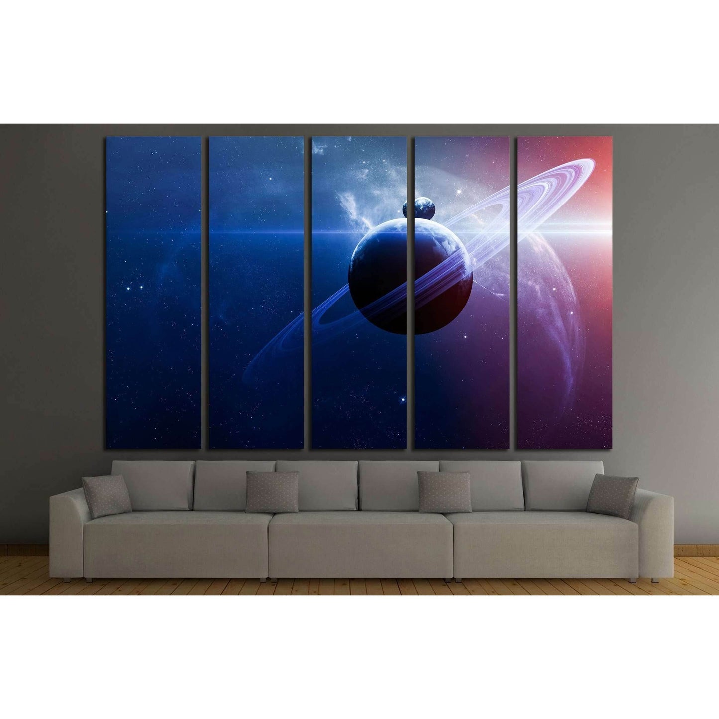 Abstract scientific background - planets in space, nebula and stars №2431 Ready to Hang Canvas PrintCanvas art arrives ready to hang, with hanging accessories included and no additional framing required. Every canvas print is hand-crafted, made on-demand