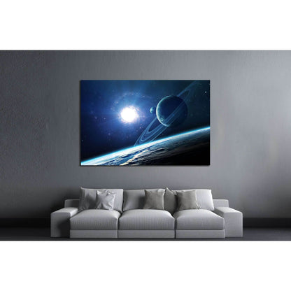 Abstract scientific background - planets in space, nebula and stars №2433 Ready to Hang Canvas PrintCanvas art arrives ready to hang, with hanging accessories included and no additional framing required. Every canvas print is hand-crafted, made on-demand