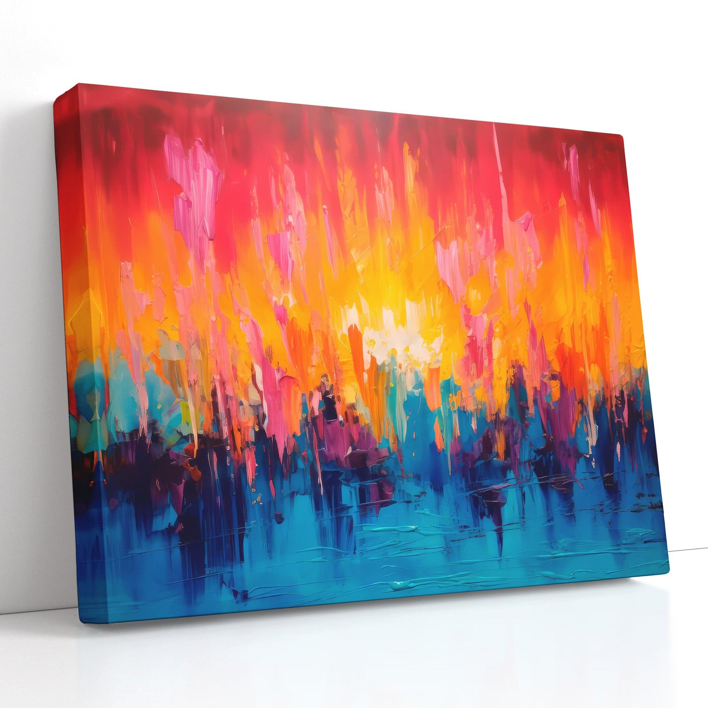 Abstract Sunset in Orange and Blue - Canvas Print - Artoholica Ready to Hang Canvas Print