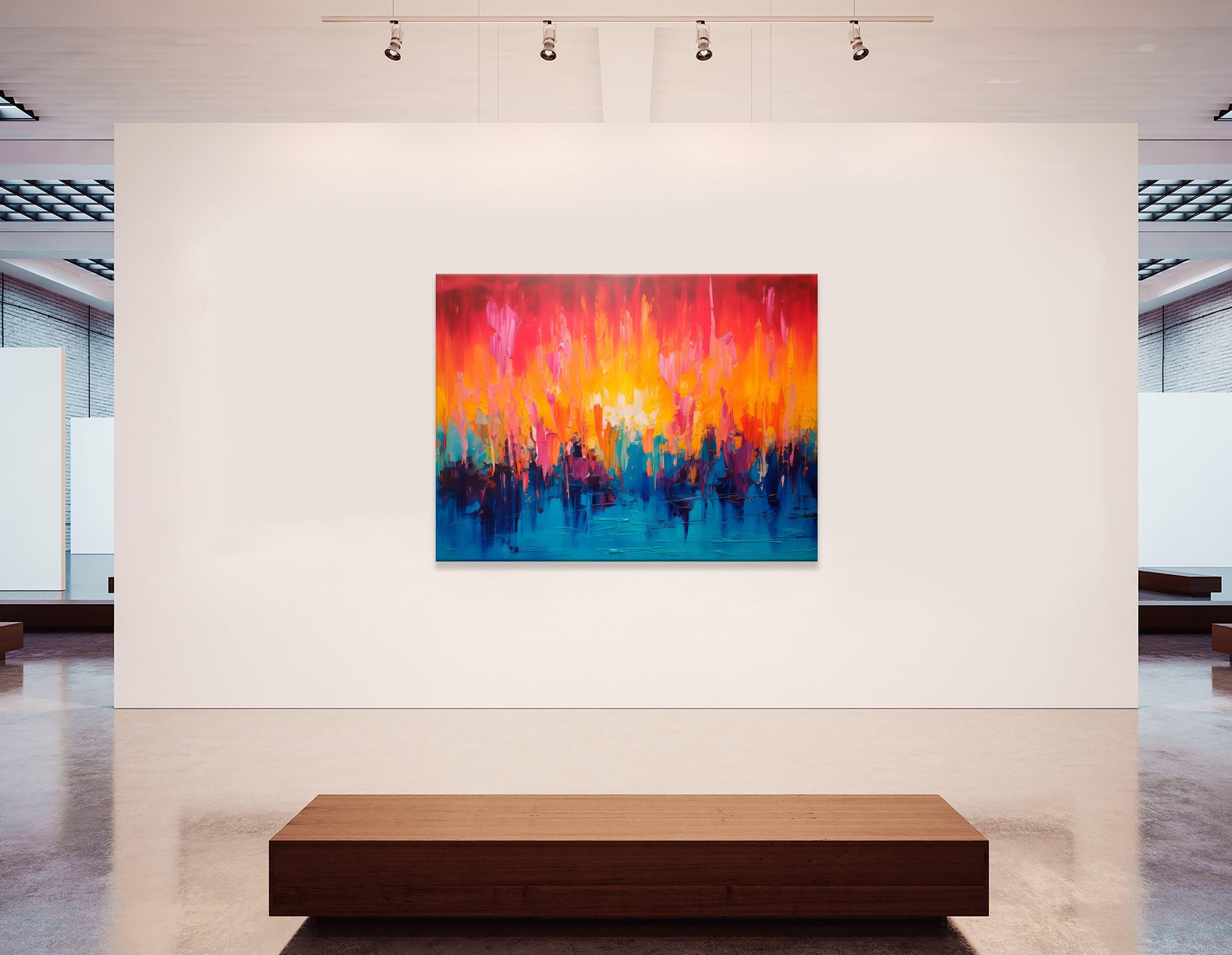Abstract Sunset in Orange and Blue - Canvas Print - Artoholica Ready to Hang Canvas Print