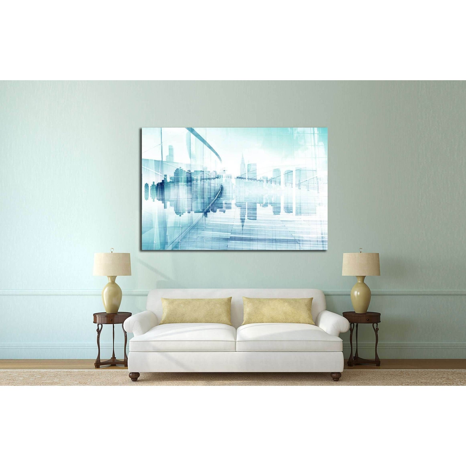 Abstract View of Urban Scene and Skyscrapers №2545 Ready to Hang Canvas PrintCanvas art arrives ready to hang, with hanging accessories included and no additional framing required. Every canvas print is hand-crafted, made on-demand at our workshop and exp