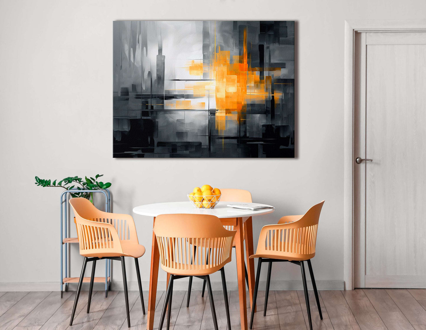 Abstract Window Light in Yellow & Black - Canvas Print - Artoholica Ready to Hang Canvas Print