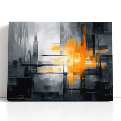 Abstract Window Light in Yellow & Black - Canvas Print - Artoholica Ready to Hang Canvas Print