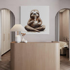 Coffee Wall Art - Sloth Canvas Art, Funny Animal Artwork, Cozy Coffee Shop Decor, Cute Sloth Art Print, Coffee Wall Art, Modern Coffee Print