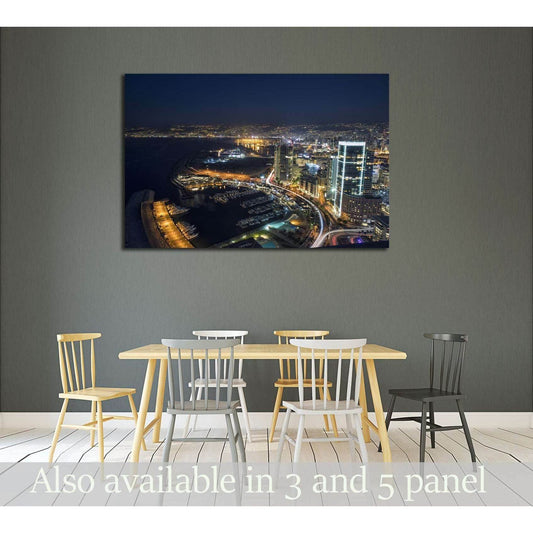 Aerial night shot of Beirut Lebanon , City of Beirut, Beirut city scape №2961 Ready to Hang Canvas PrintCanvas art arrives ready to hang, with hanging accessories included and no additional framing required. Every canvas print is hand-crafted, made on-dem