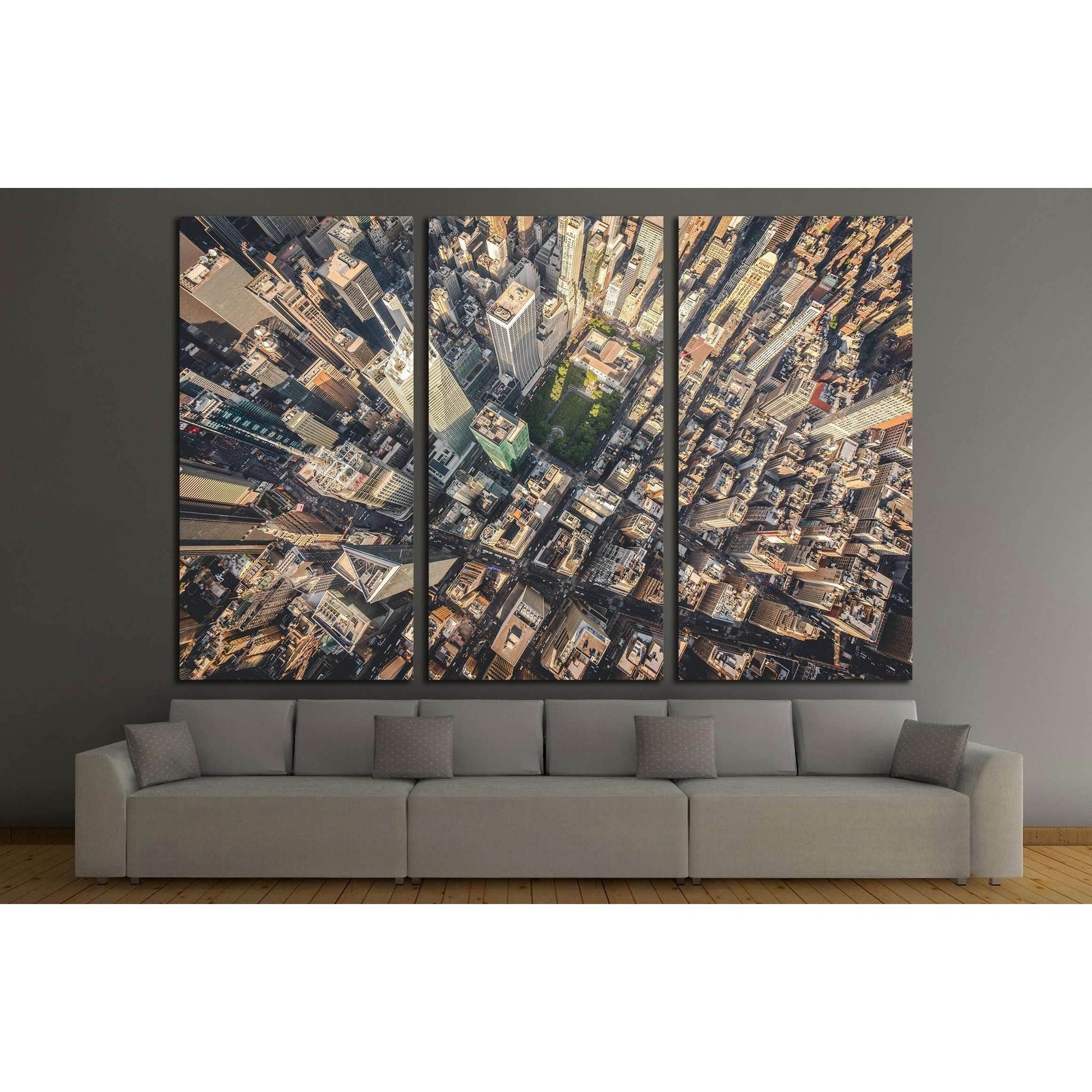 Aerial photograph taken from a helicopter in New York City, New York, USA №2219 Ready to Hang Canvas PrintCanvas art arrives ready to hang, with hanging accessories included and no additional framing required. Every canvas print is hand-crafted, made on-d