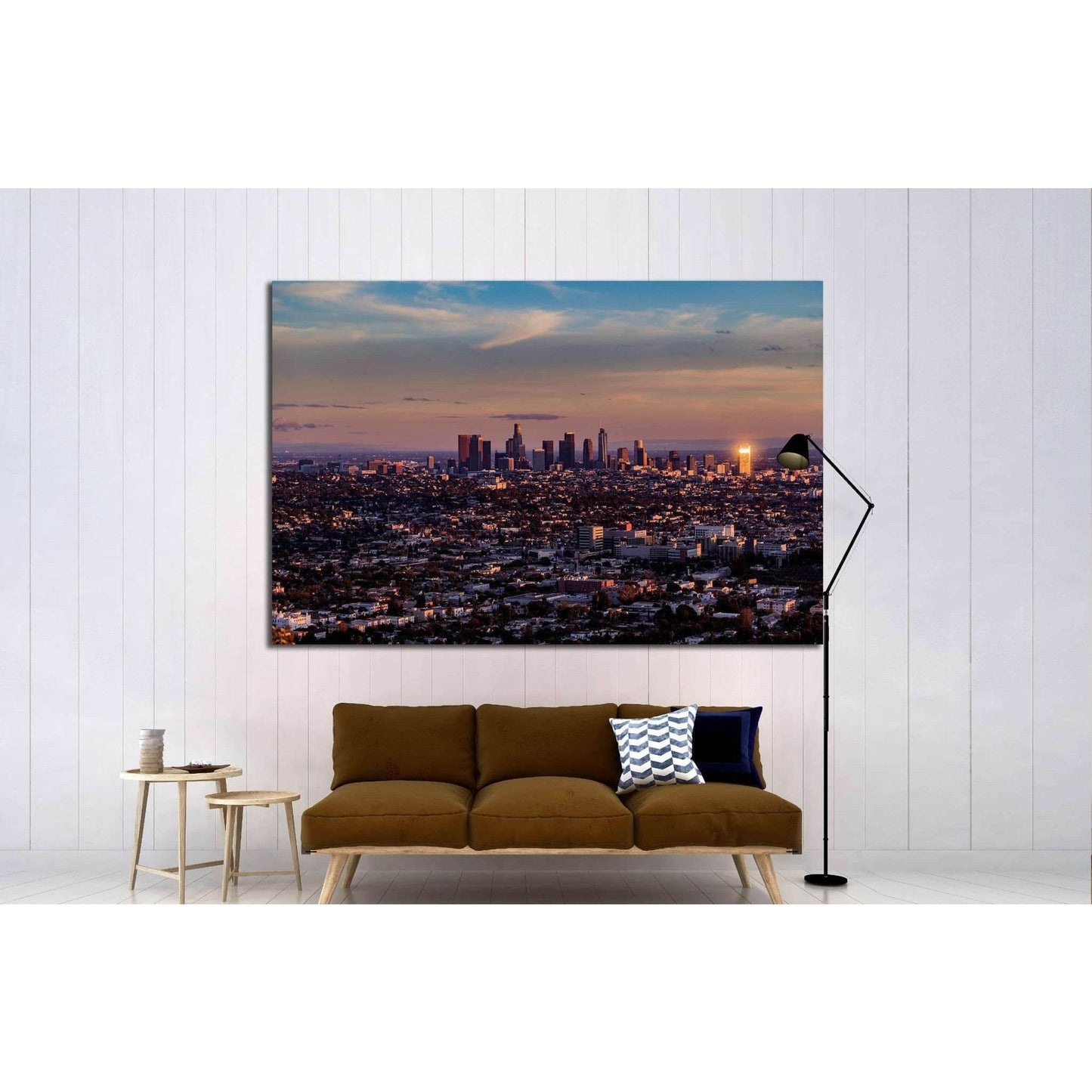 aerial view, downtown Los Angeles №1558 Ready to Hang Canvas PrintCanvas art arrives ready to hang, with hanging accessories included and no additional framing required. Every canvas print is hand-crafted, made on-demand at our workshop and expertly stret