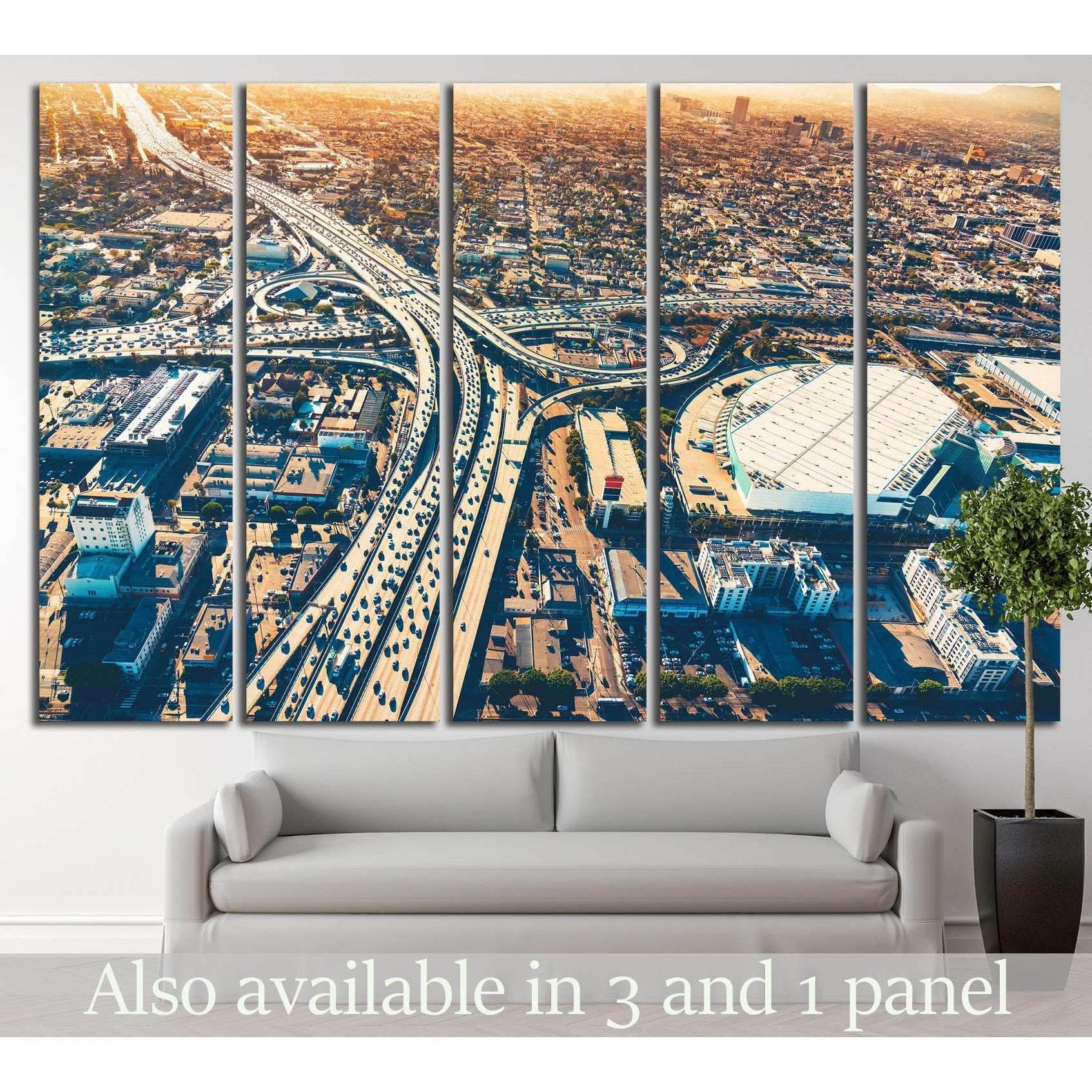 Aerial view, Los Angeles №1001 Ready to Hang Canvas PrintCanvas art arrives ready to hang, with hanging accessories included and no additional framing required. Every canvas print is hand-crafted, made on-demand at our workshop and expertly stretched arou