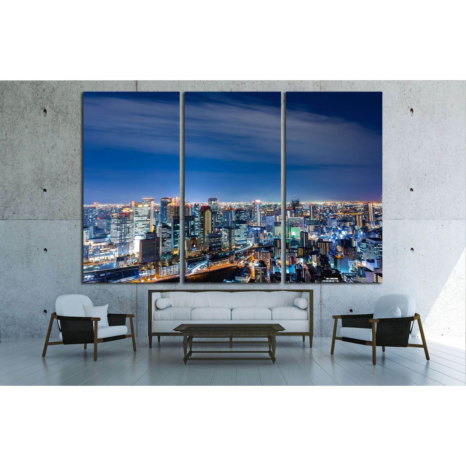 Aerial view of beautiful Osaka night city scape №2396 Ready to Hang Canvas PrintCanvas art arrives ready to hang, with hanging accessories included and no additional framing required. Every canvas print is hand-crafted, made on-demand at our workshop and