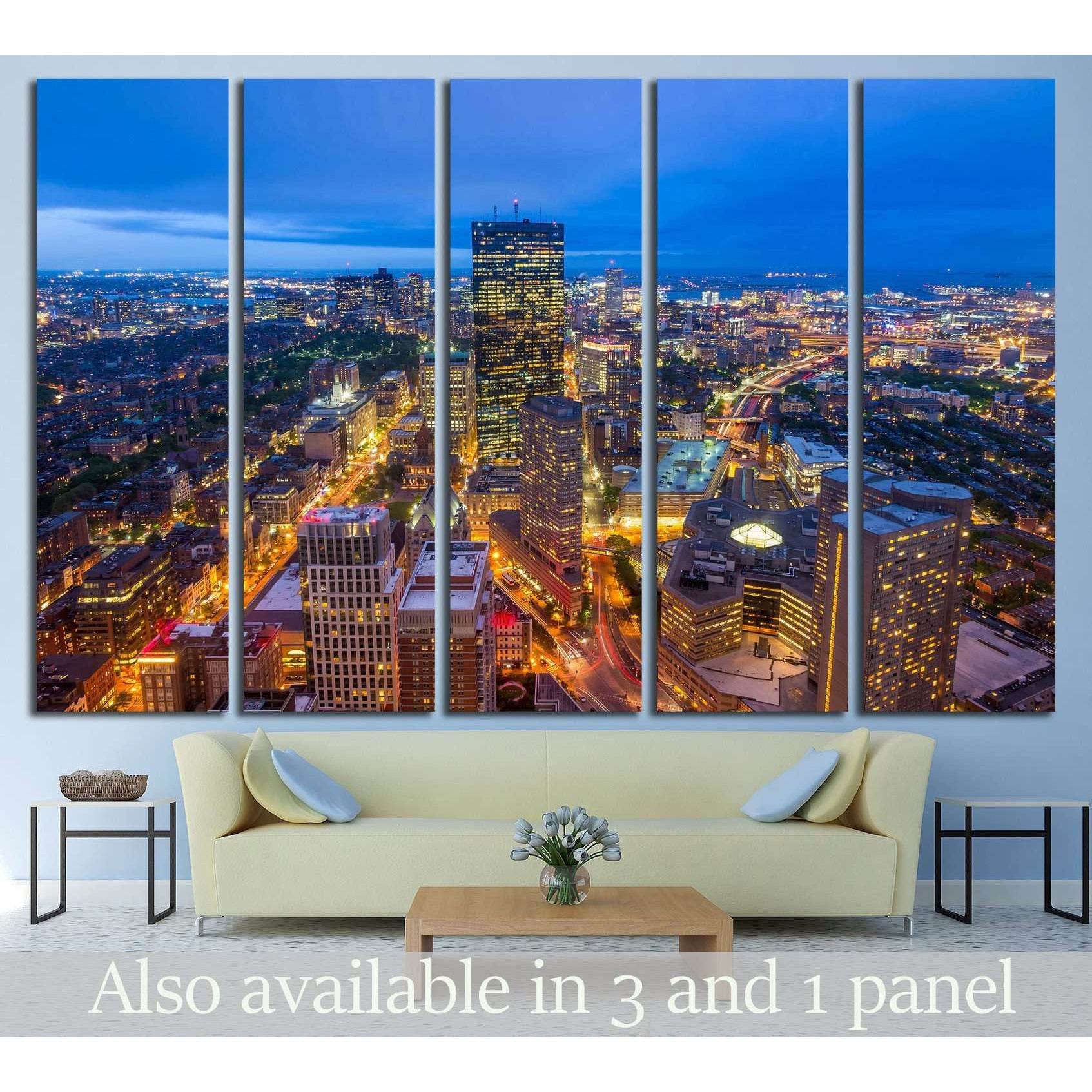 Aerial view of Boston in Massachusetts, USA №1518 Ready to Hang Canvas PrintCanvas art arrives ready to hang, with hanging accessories included and no additional framing required. Every canvas print is hand-crafted, made on-demand at our workshop and expe