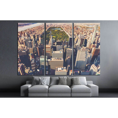 Aerial view of Central Park and Times Square, New York CIty at sunset №2216 Ready to Hang Canvas PrintCanvas art arrives ready to hang, with hanging accessories included and no additional framing required. Every canvas print is hand-crafted, made on-deman