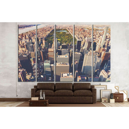 Aerial view of Central Park and Times Square, New York CIty at sunset №2216 Ready to Hang Canvas PrintCanvas art arrives ready to hang, with hanging accessories included and no additional framing required. Every canvas print is hand-crafted, made on-deman