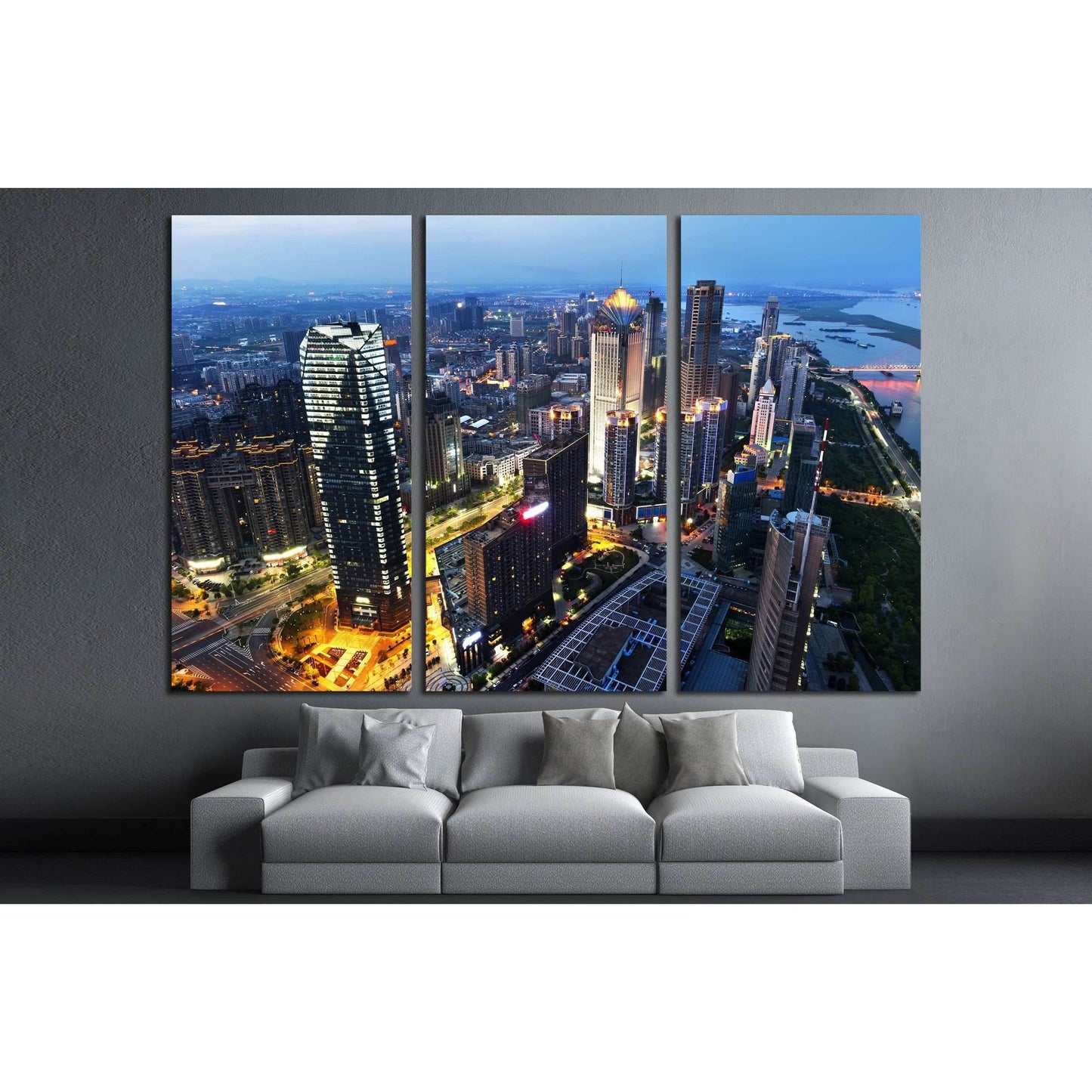 Aerial view of city №2257 Ready to Hang Canvas PrintCanvas art arrives ready to hang, with hanging accessories included and no additional framing required. Every canvas print is hand-crafted, made on-demand at our workshop and expertly stretched around 10