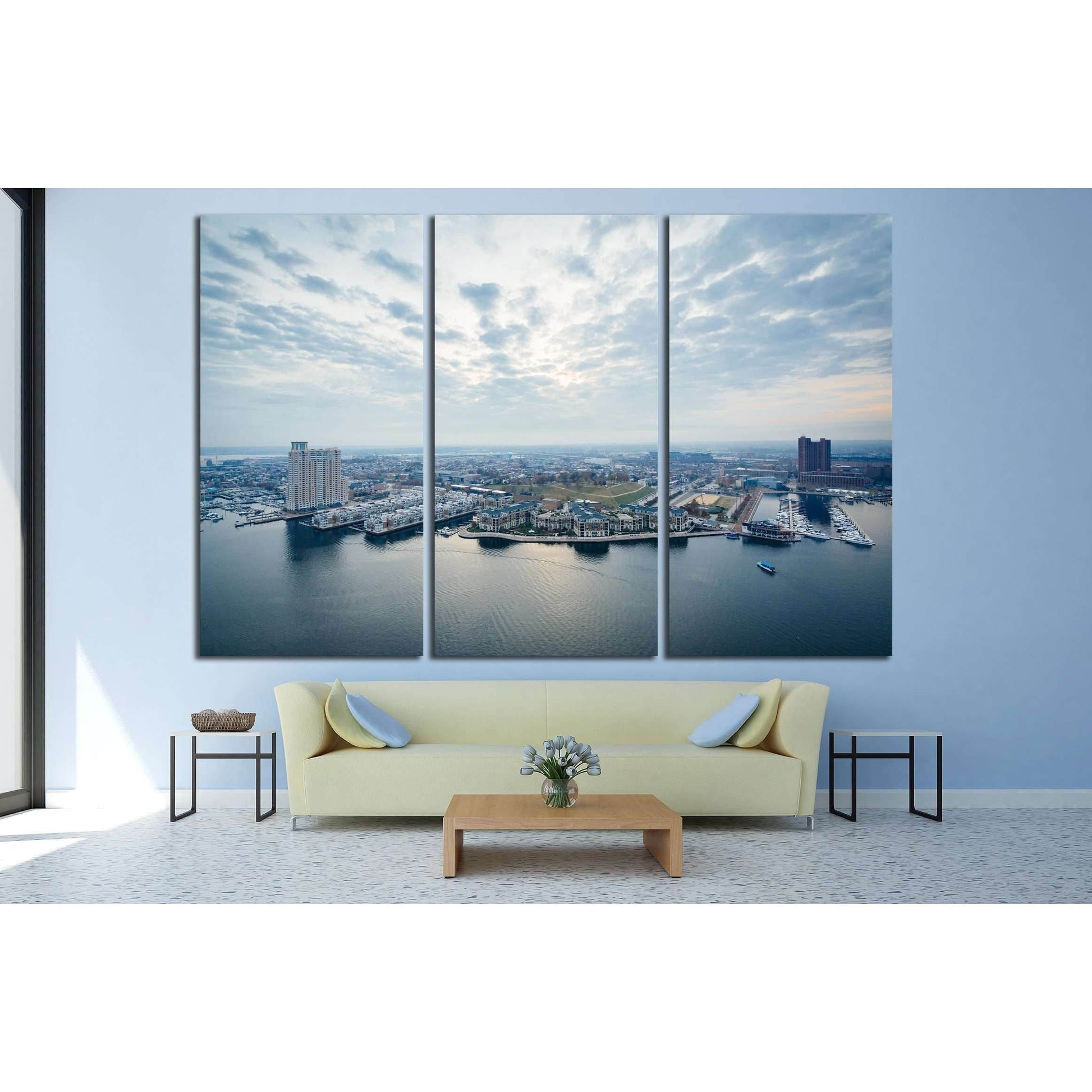 Aerial view of Federal Hill and the Inner Harbor of Baltimore, Maryland №2392 Ready to Hang Canvas PrintCanvas art arrives ready to hang, with hanging accessories included and no additional framing required. Every canvas print is hand-crafted, made on-dem