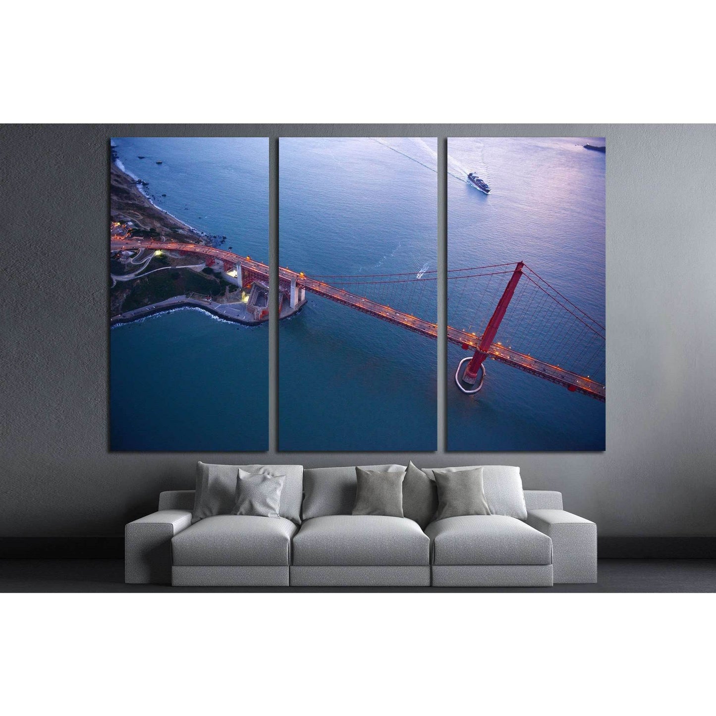 aerial view of golden gate bridge №1946 Ready to Hang Canvas PrintCanvas art arrives ready to hang, with hanging accessories included and no additional framing required. Every canvas print is hand-crafted, made on-demand at our workshop and expertly stret