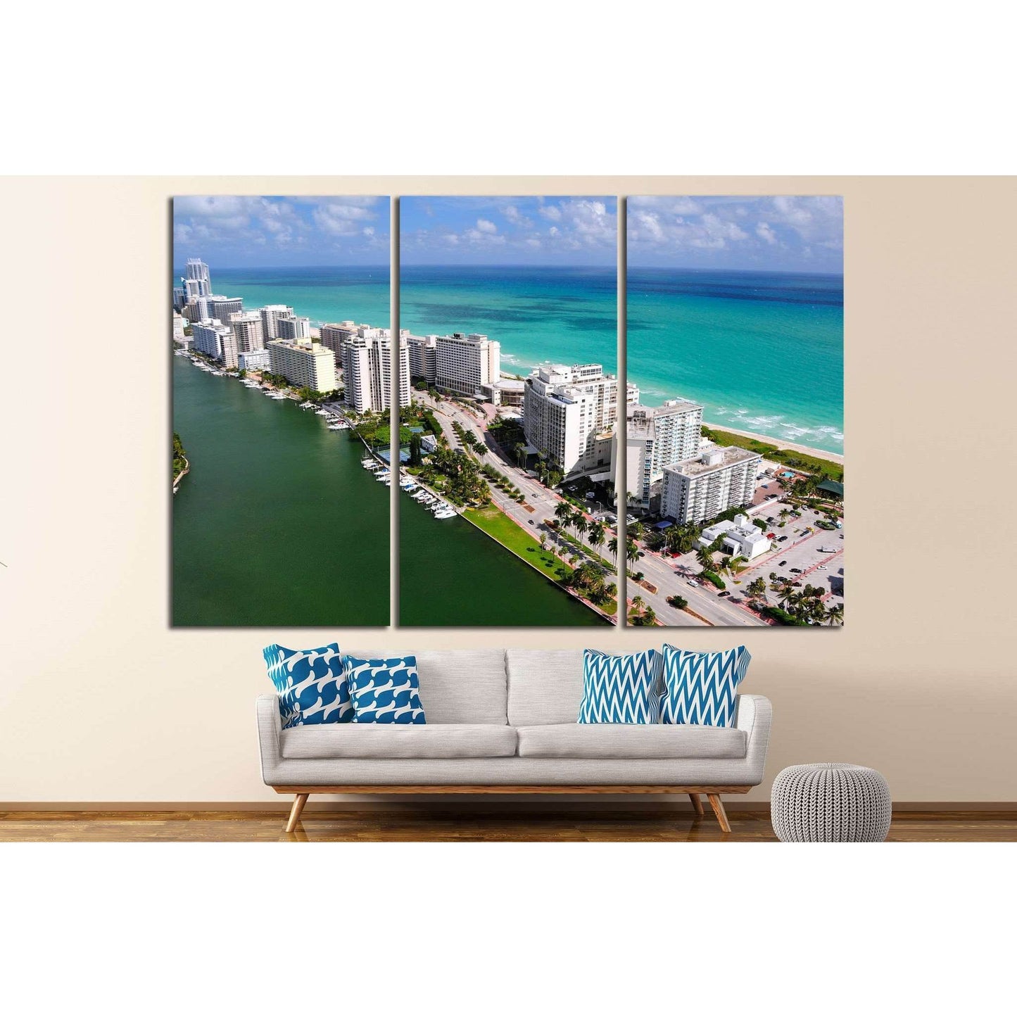 Aerial view of Miami South Beach, Florida, USA №1203 Ready to Hang Canvas PrintCanvas art arrives ready to hang, with hanging accessories included and no additional framing required. Every canvas print is hand-crafted, made on-demand at our workshop and e