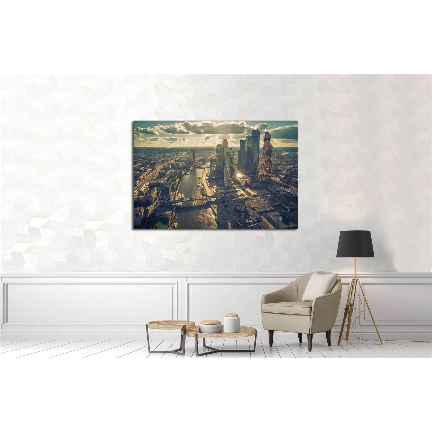 Aerial view of Moscow. The vintage photo №2982 Ready to Hang Canvas PrintCanvas art arrives ready to hang, with hanging accessories included and no additional framing required. Every canvas print is hand-crafted, made on-demand at our workshop and expertl