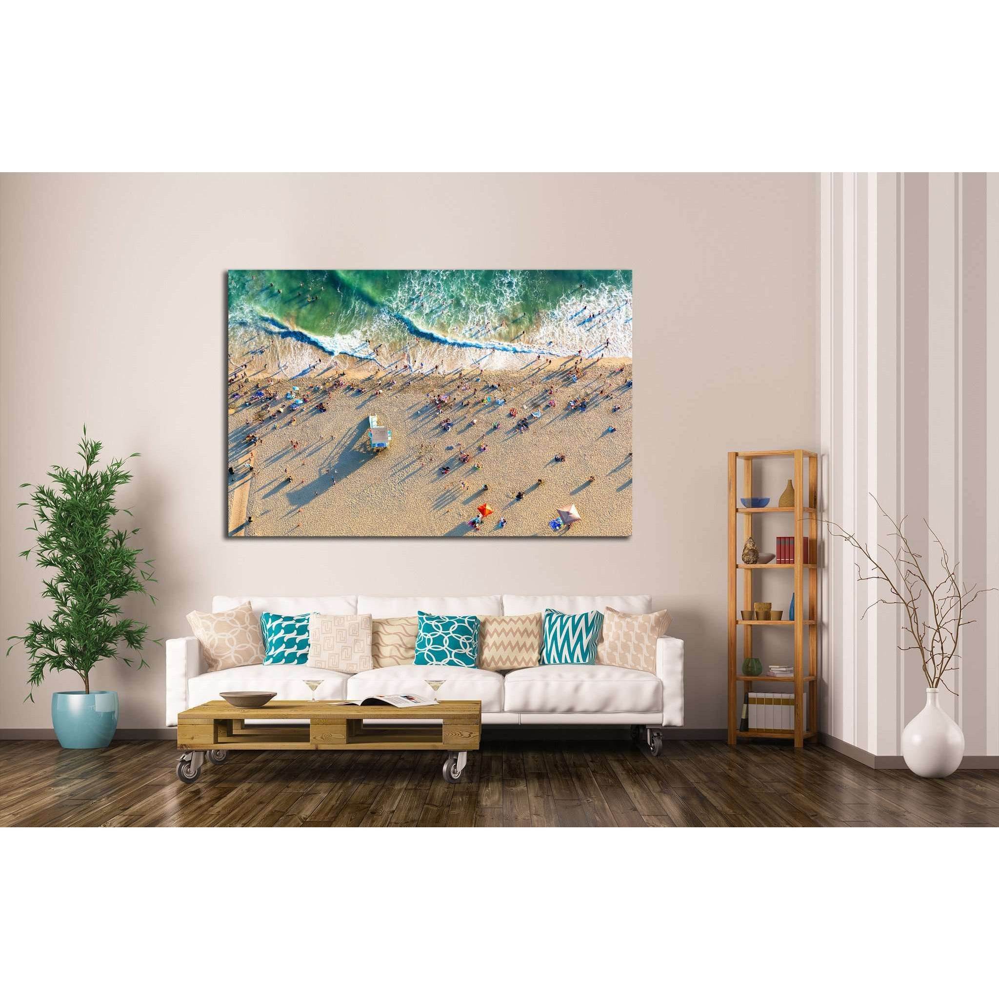 Aerial view of the beach in Santa Monica, CA №2003 Ready to Hang Canvas PrintCanvas art arrives ready to hang, with hanging accessories included and no additional framing required. Every canvas print is hand-crafted, made on-demand at our workshop and exp