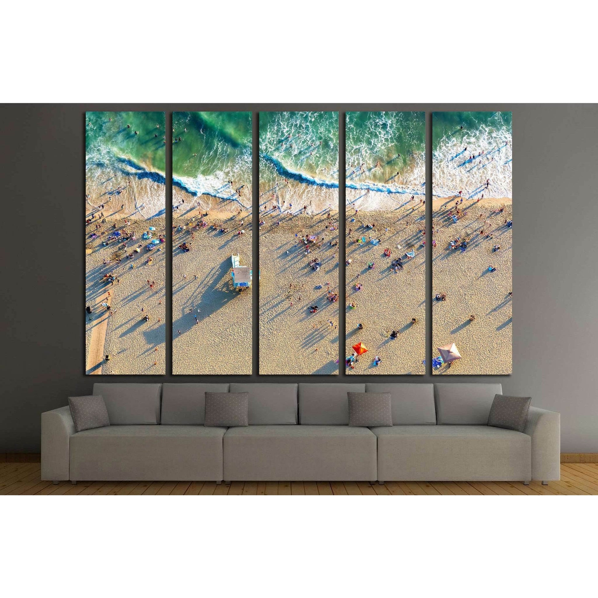 Aerial view of the beach in Santa Monica, CA №2003 Ready to Hang Canvas PrintCanvas art arrives ready to hang, with hanging accessories included and no additional framing required. Every canvas print is hand-crafted, made on-demand at our workshop and exp