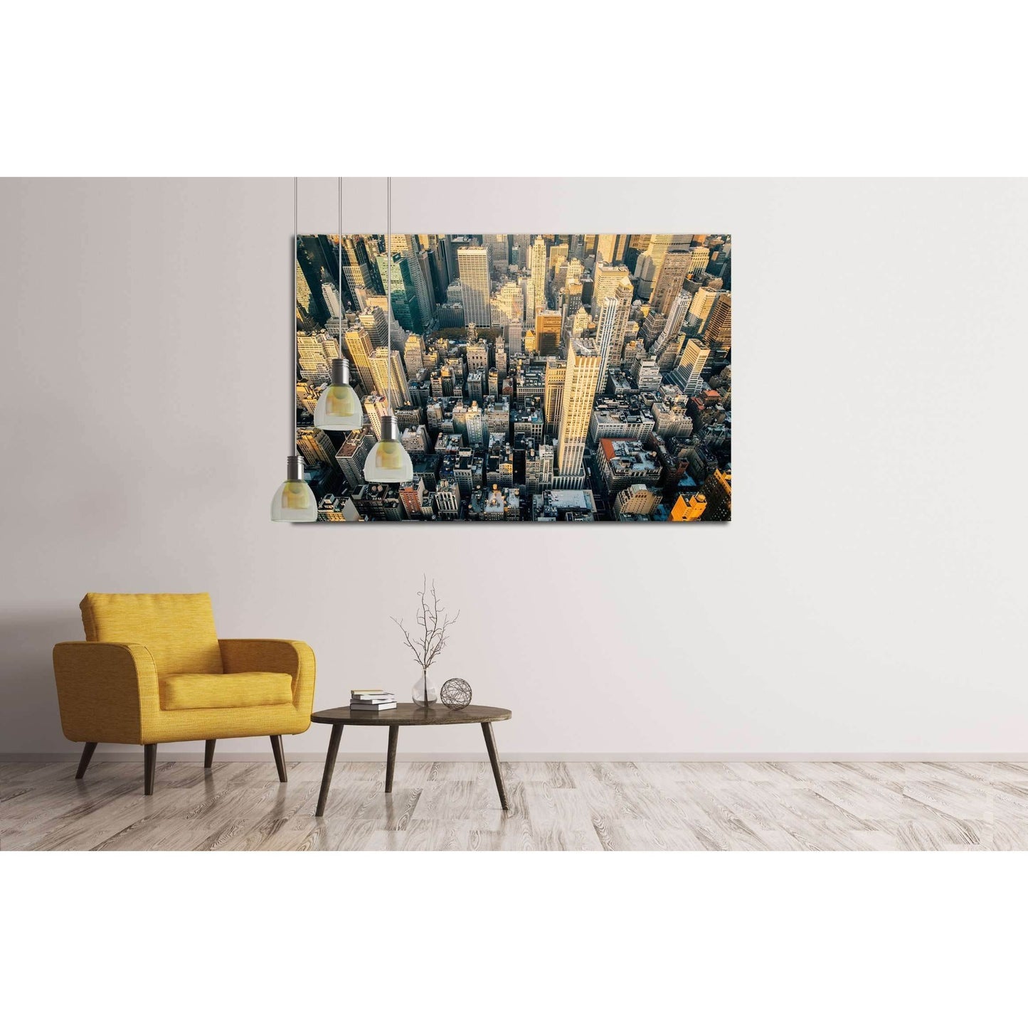 Aerial view of the New York City skyline near Midtown at sunset №2959 Ready to Hang Canvas PrintCanvas art arrives ready to hang, with hanging accessories included and no additional framing required. Every canvas print is hand-crafted, made on-demand at o