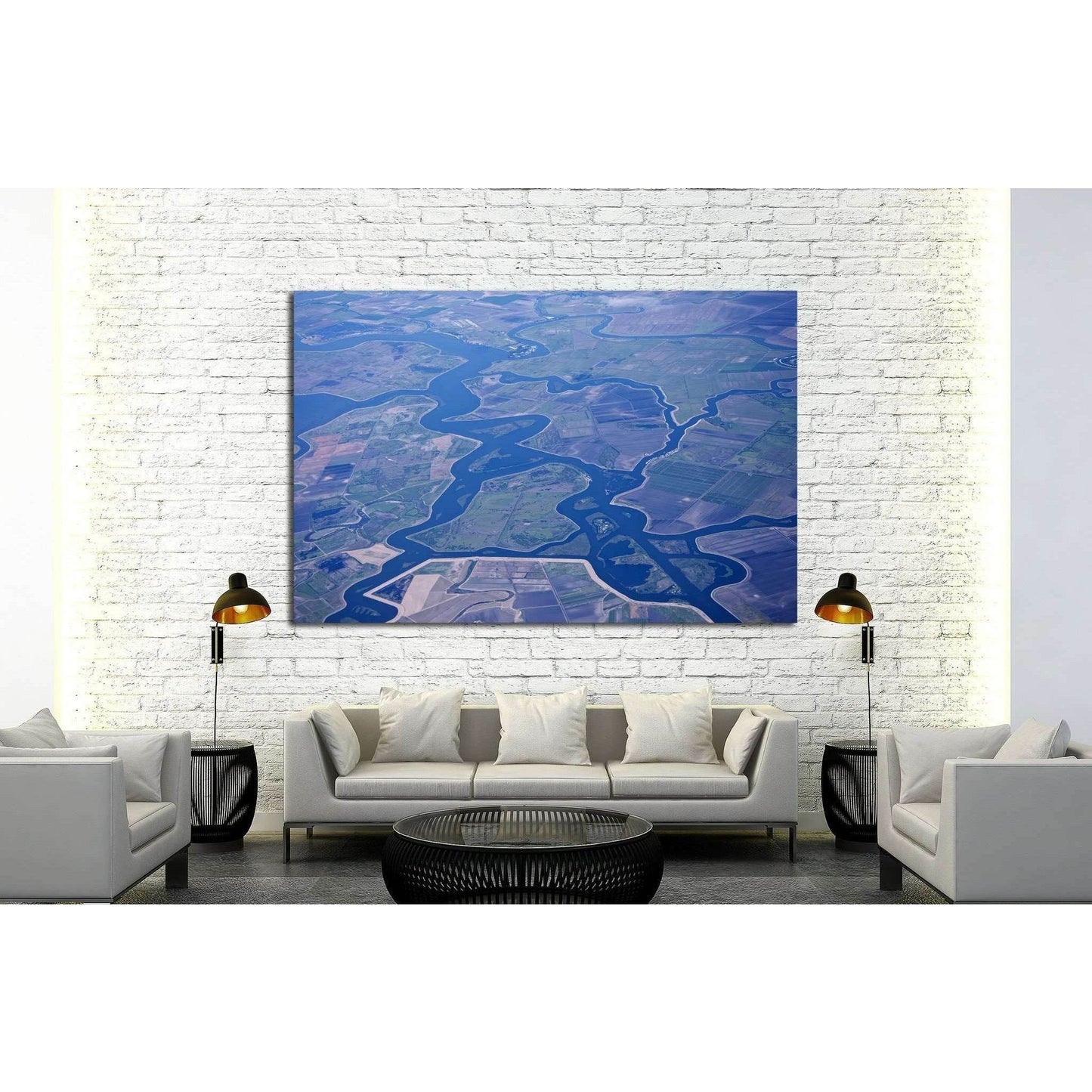 Aerial view of the Sacramento, San Joaquin River Delta, California, USA №1820 Ready to Hang Canvas PrintCanvas art arrives ready to hang, with hanging accessories included and no additional framing required. Every canvas print is hand-crafted, made on-dem