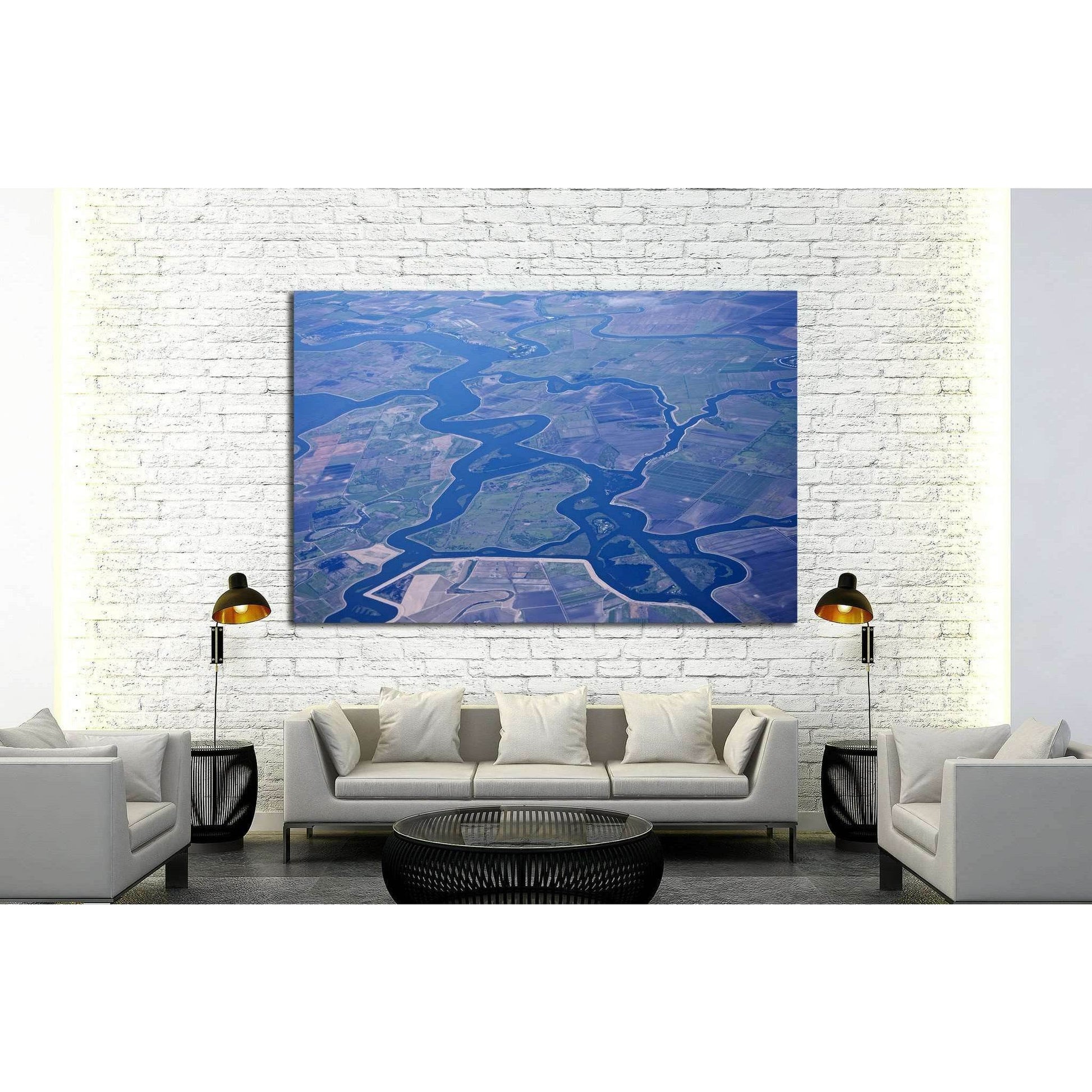 Aerial view of the Sacramento, San Joaquin River Delta, California, USA №1820 Ready to Hang Canvas PrintCanvas art arrives ready to hang, with hanging accessories included and no additional framing required. Every canvas print is hand-crafted, made on-dem