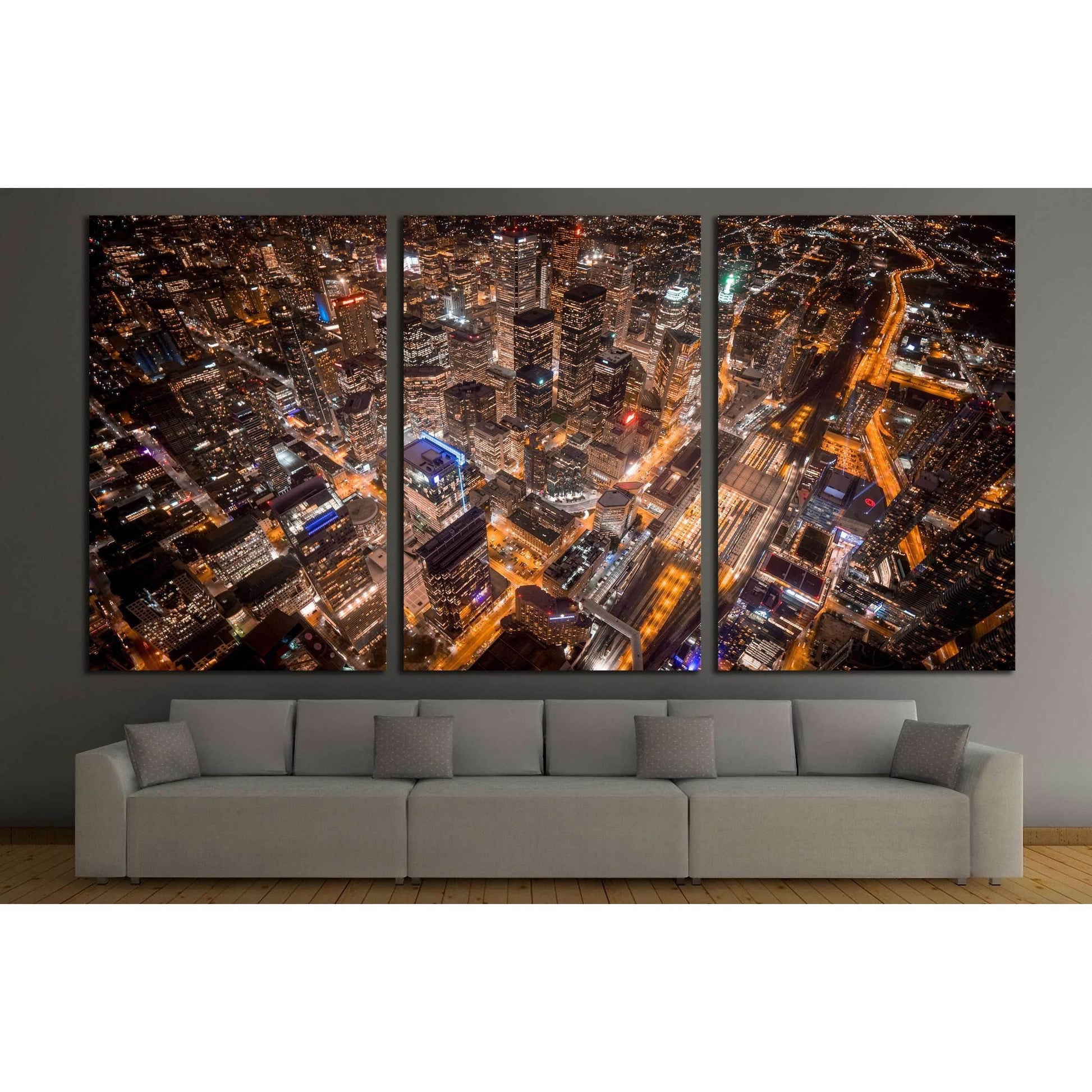 Aerial view of Toronto city at night №2060 Ready to Hang Canvas PrintCanvas art arrives ready to hang, with hanging accessories included and no additional framing required. Every canvas print is hand-crafted, made on-demand at our workshop and expertly st