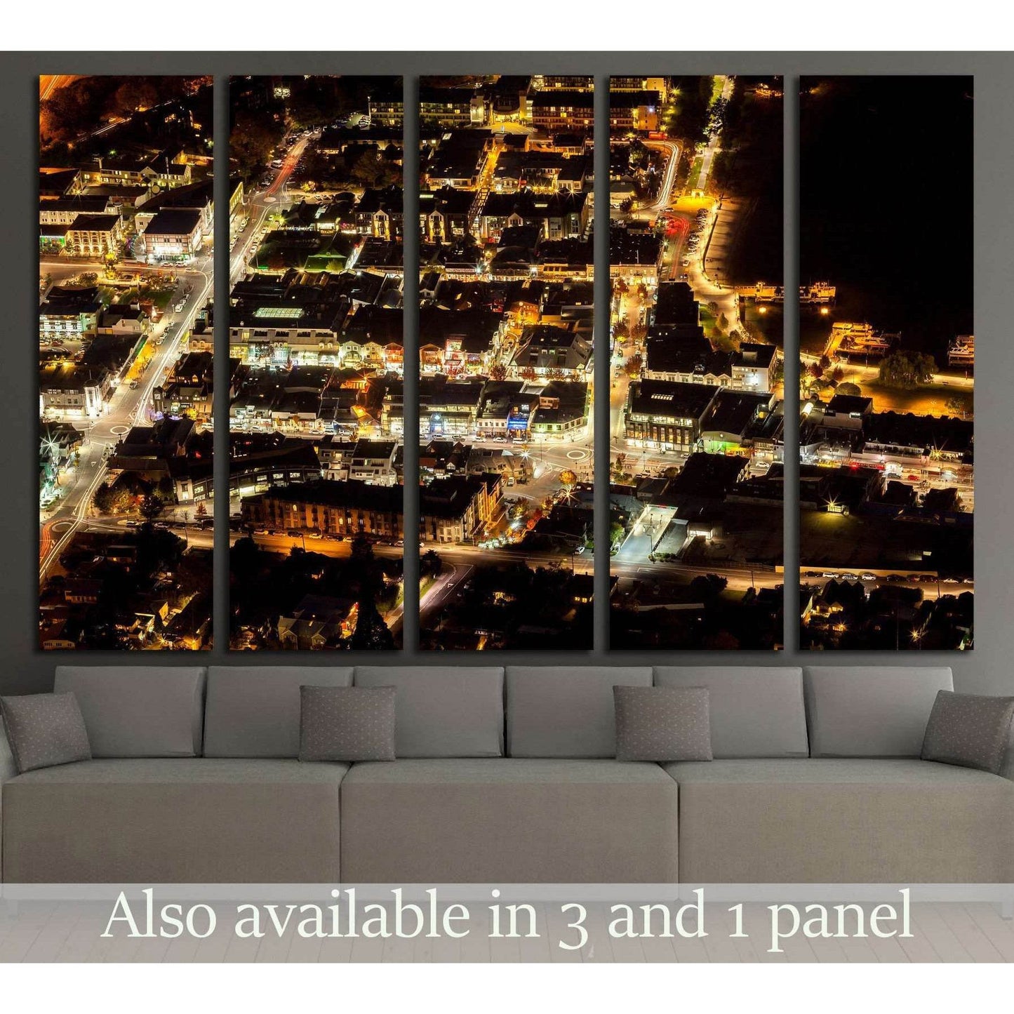 Aerial View of Transportation light trail of Queenstown, New Zealand №2255 Ready to Hang Canvas PrintCanvas art arrives ready to hang, with hanging accessories included and no additional framing required. Every canvas print is hand-crafted, made on-demand