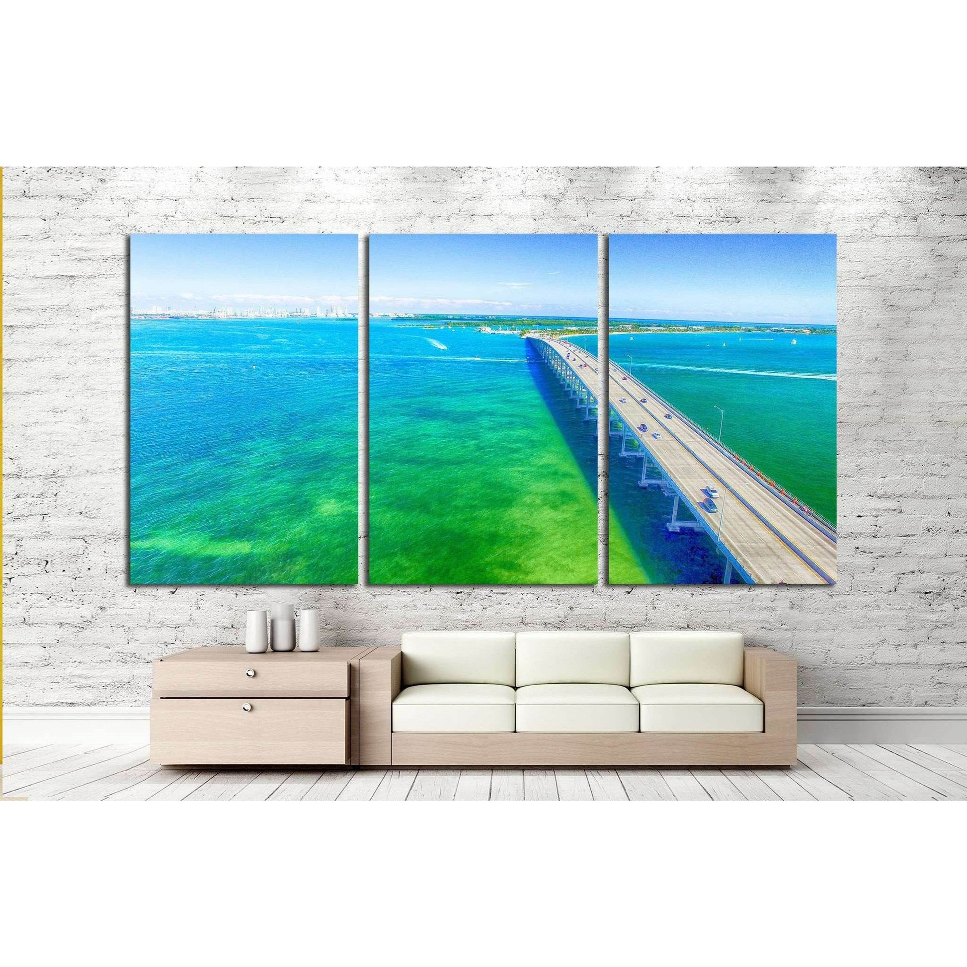 Aerial view on a sunny day in Miami №1314 Ready to Hang Canvas PrintCanvas art arrives ready to hang, with hanging accessories included and no additional framing required. Every canvas print is hand-crafted, made on-demand at our workshop and expertly str