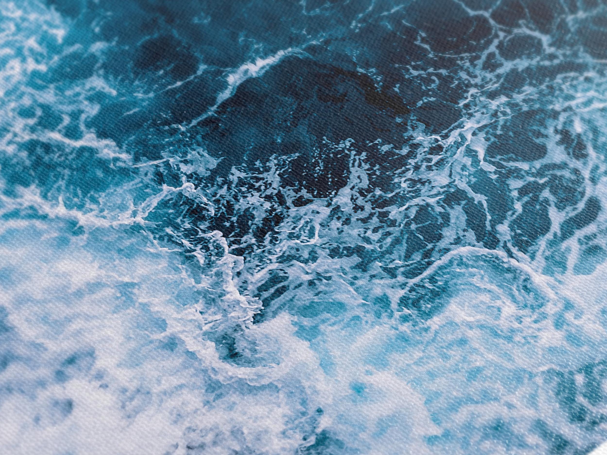 Ocean Waves Wall Art Large Coastal Canvas Print Sea Wave Artwork Modern Office Decor Nautical Living Room Deep Blue Seascape Canvas Art