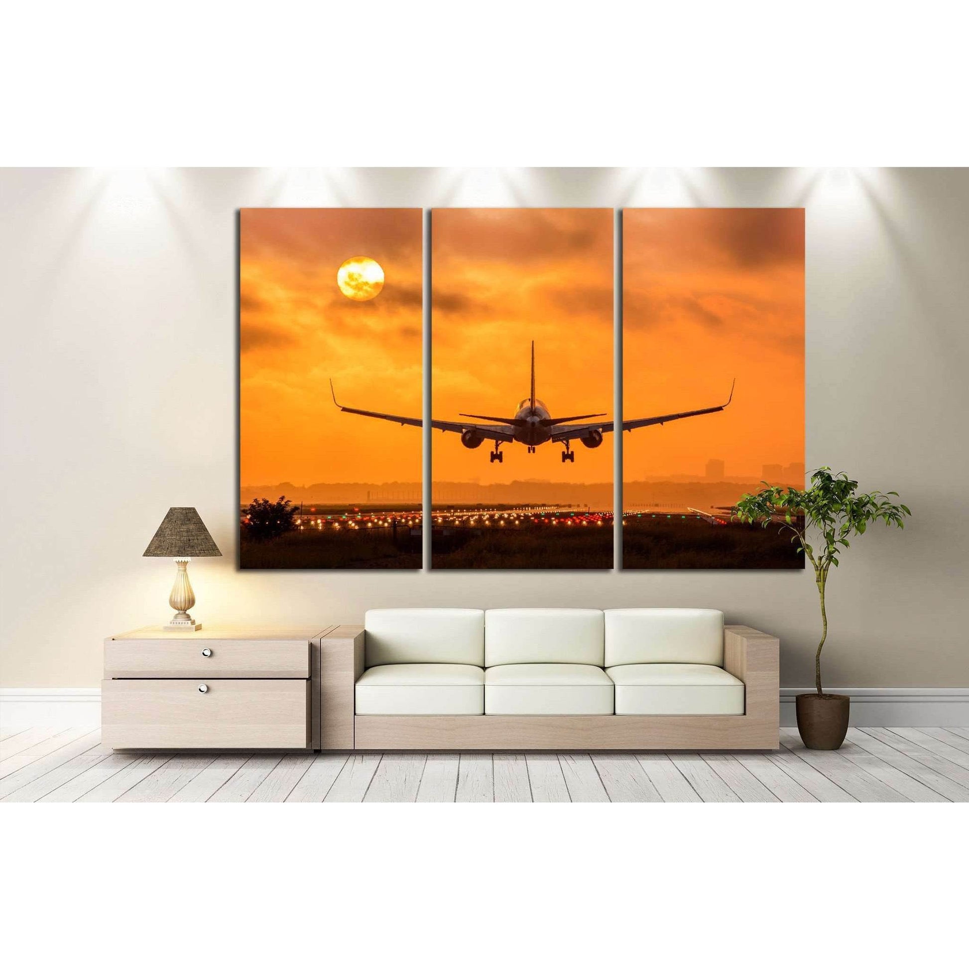 Airplane in Sunset №146 Ready to Hang Canvas PrintCanvas art arrives ready to hang, with hanging accessories included and no additional framing required. Every canvas print is hand-crafted, made on-demand at our workshop and expertly stretched around 100%