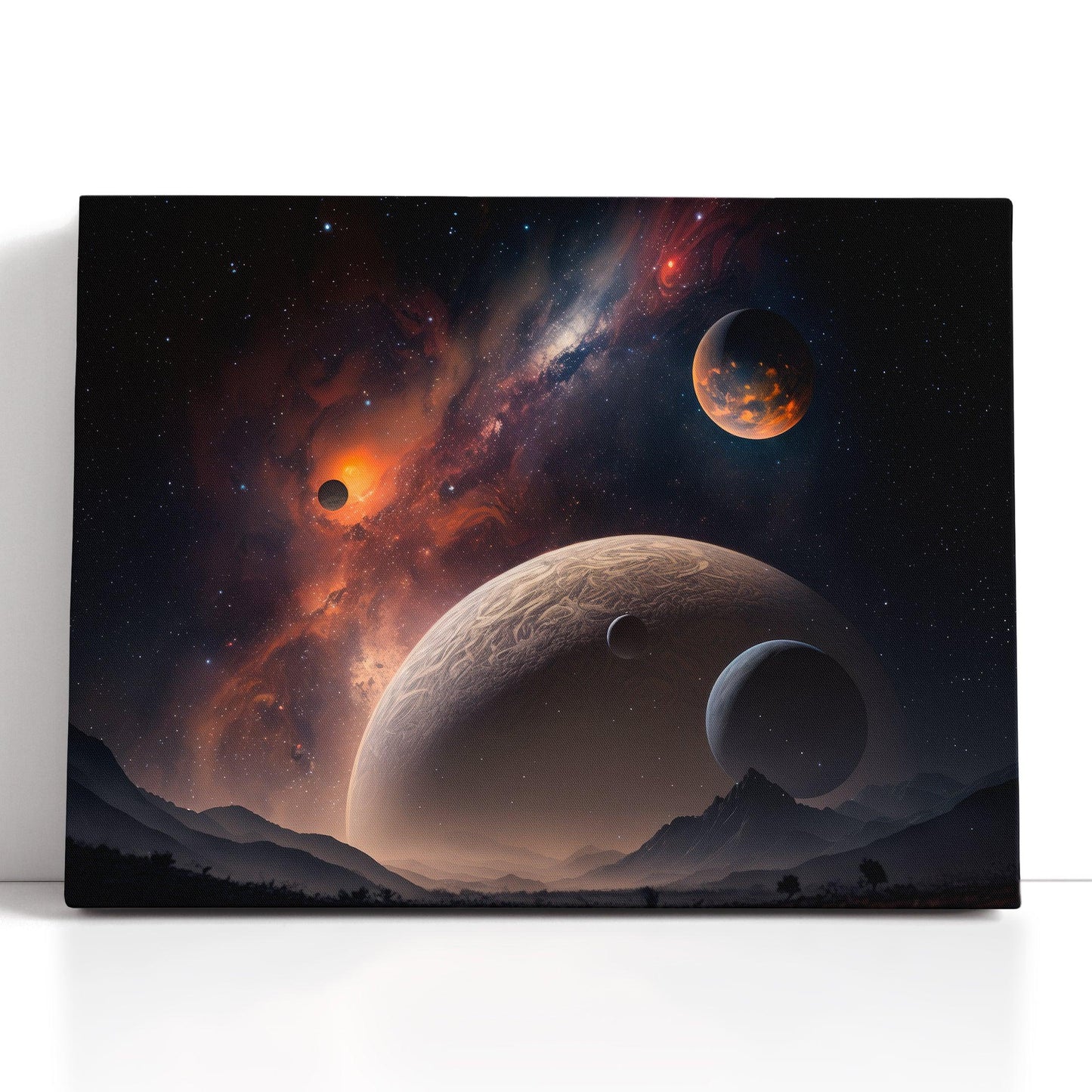 Alien Planets in Deep Space - Canvas Print - Artoholica Ready to Hang Canvas Print