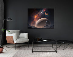 Alien Planets in Deep Space - Canvas Print - Artoholica Ready to Hang Canvas Print
