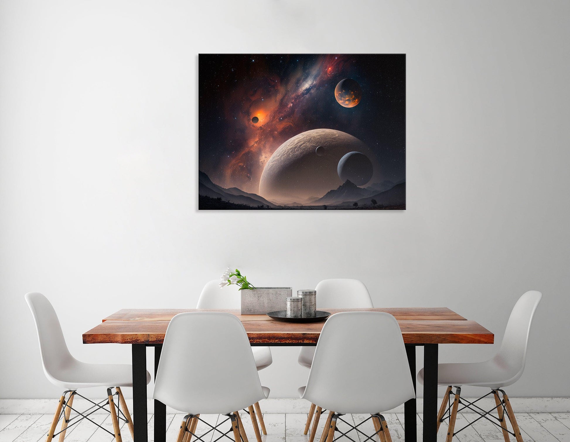 Alien Planets in Deep Space - Canvas Print - Artoholica Ready to Hang Canvas Print