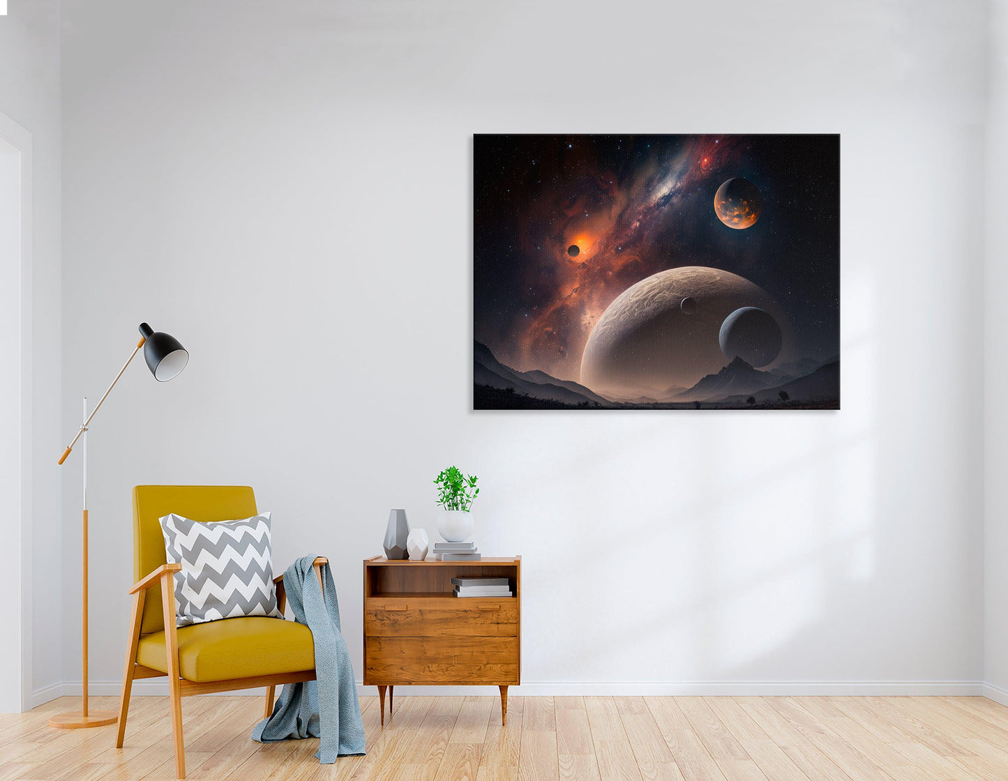 Alien Planets in Deep Space - Canvas Print - Artoholica Ready to Hang Canvas Print