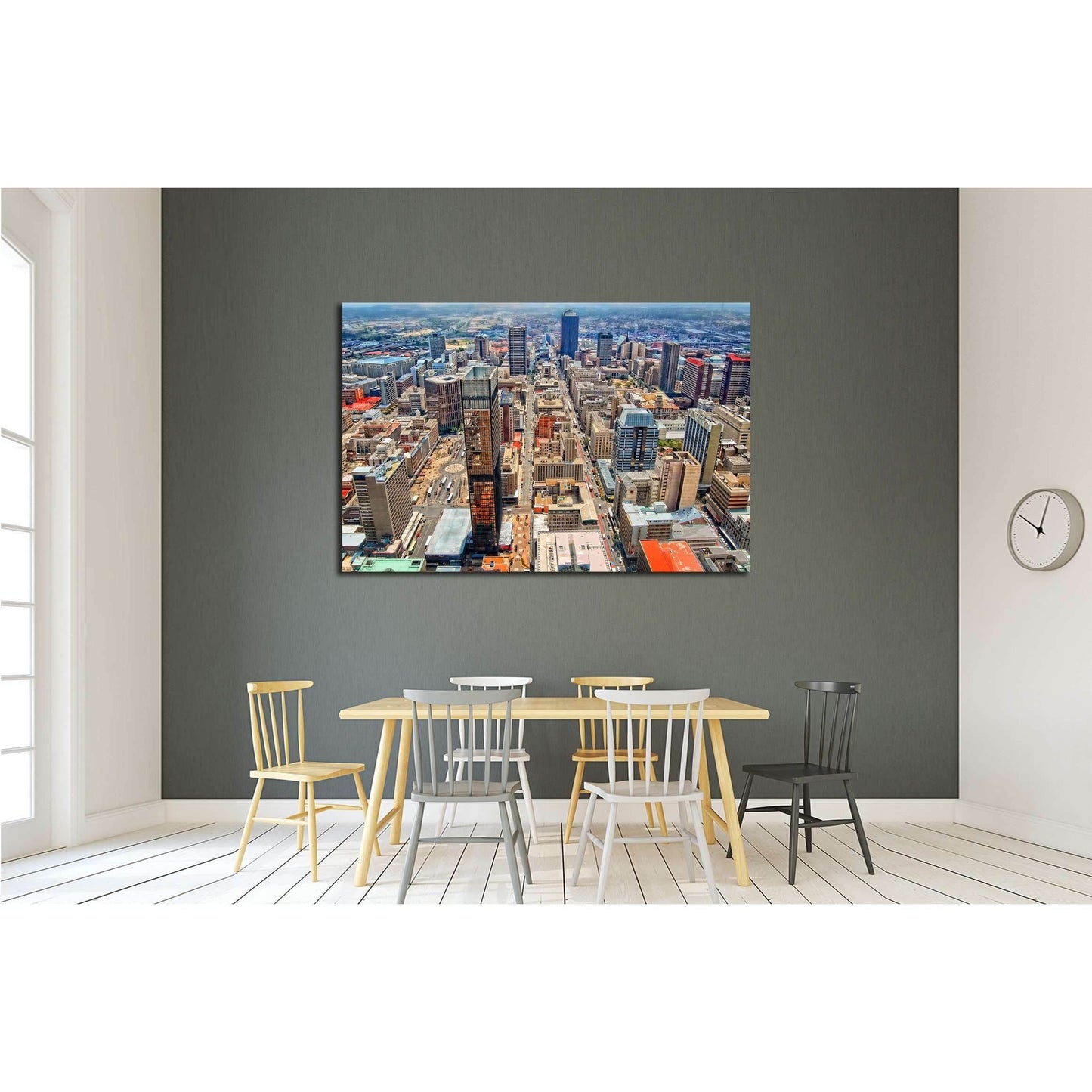 Amazing urban landscape. Awesome photo of Megalopolis. Modern lifestyle, Johannesburg №2317 Ready to Hang Canvas PrintCanvas art arrives ready to hang, with hanging accessories included and no additional framing required. Every canvas print is hand-crafte