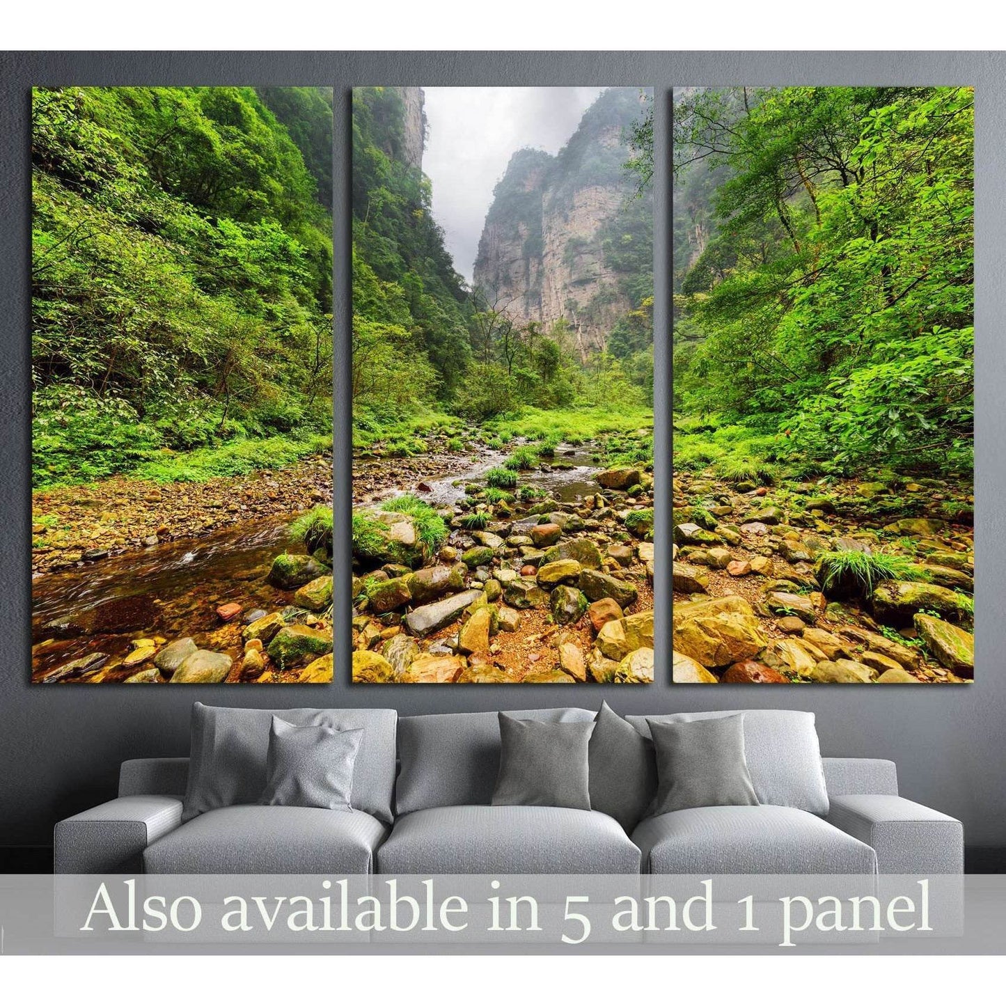 Amazing view of mountain river with crystal clear water,Zhangjiajie National Forest Park, Hunan Province, China №1991 Ready to Hang Canvas PrintCanvas art arrives ready to hang, with hanging accessories included and no additional framing required. Every c