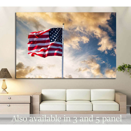 American flag waving №1295 Ready to Hang Canvas PrintCanvas art arrives ready to hang, with hanging accessories included and no additional framing required. Every canvas print is hand-crafted, made on-demand at our workshop and expertly stretched around 1