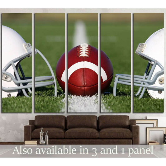 American Football and Helmets on the Field №2117 Ready to Hang Canvas PrintCanvas art arrives ready to hang, with hanging accessories included and no additional framing required. Every canvas print is hand-crafted, made on-demand at our workshop and exper