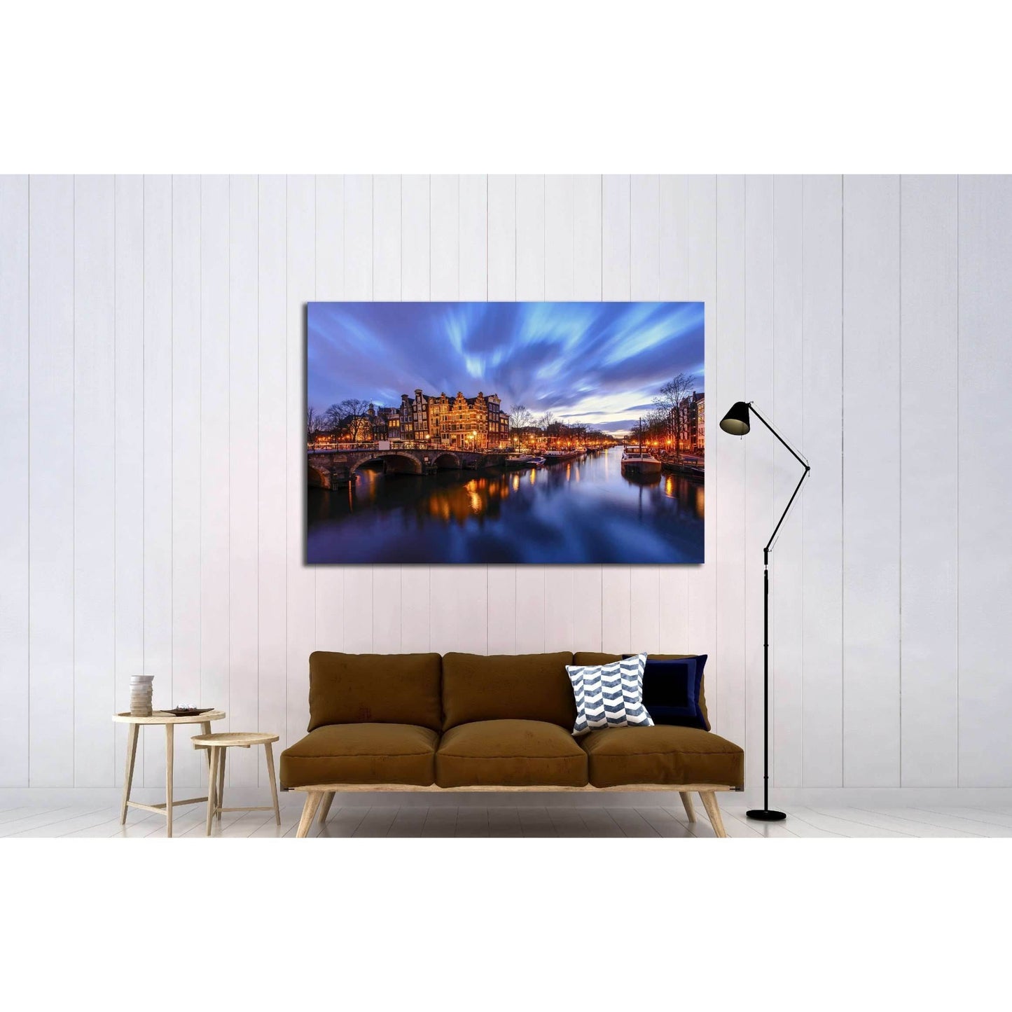 Amsterdam canal during twilight time №2201 Ready to Hang Canvas PrintCanvas art arrives ready to hang, with hanging accessories included and no additional framing required. Every canvas print is hand-crafted, made on-demand at our workshop and expertly st