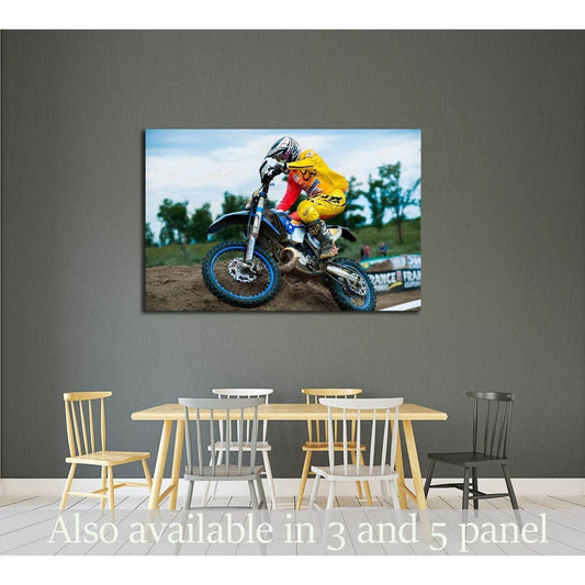An unidentified rider participates in the World Endurocross Championship №2478 Ready to Hang Canvas PrintCanvas art arrives ready to hang, with hanging accessories included and no additional framing required. Every canvas print is hand-crafted, made on-de