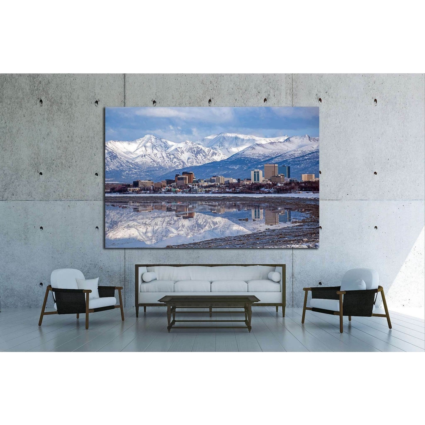 Anchorage Skyline with a winter reflection №1751 Ready to Hang Canvas PrintCanvas art arrives ready to hang, with hanging accessories included and no additional framing required. Every canvas print is hand-crafted, made on-demand at our workshop and exper