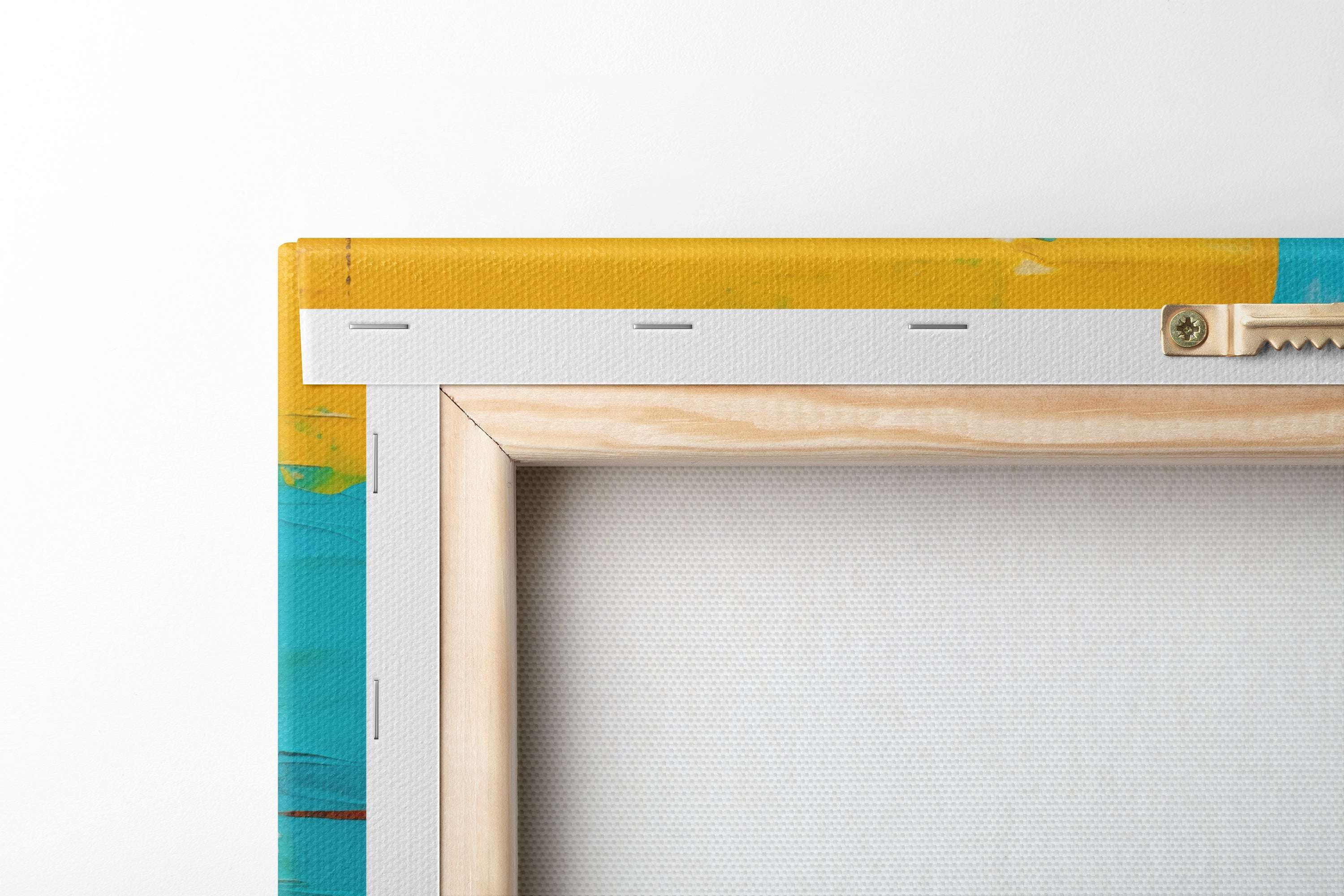 Aquamarine and Canary Yellow Vibrant - Canvas Print - Artoholica Ready to Hang Canvas Print