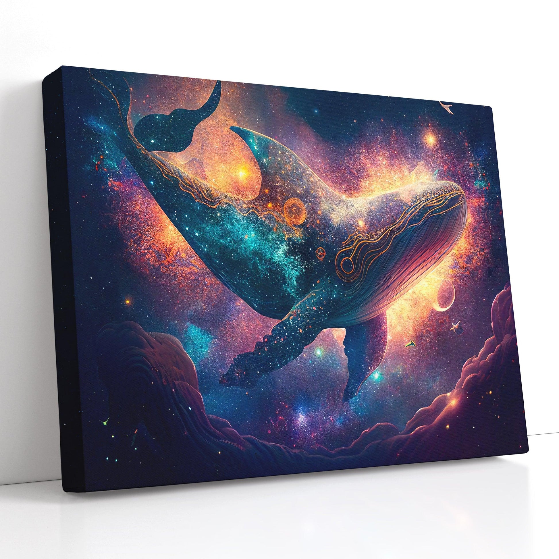 Astro Whale in the Open Space - Canvas Print - Artoholica Ready to Hang Canvas Print