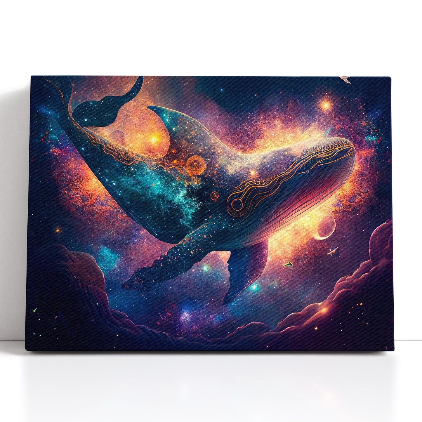 Astro Whale in the Open Space - Canvas Print - Artoholica Ready to Hang Canvas Print