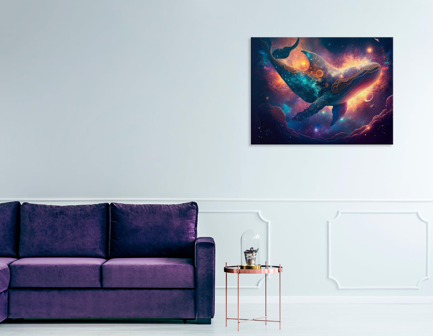 Astro Whale in the Open Space - Canvas Print - Artoholica Ready to Hang Canvas Print